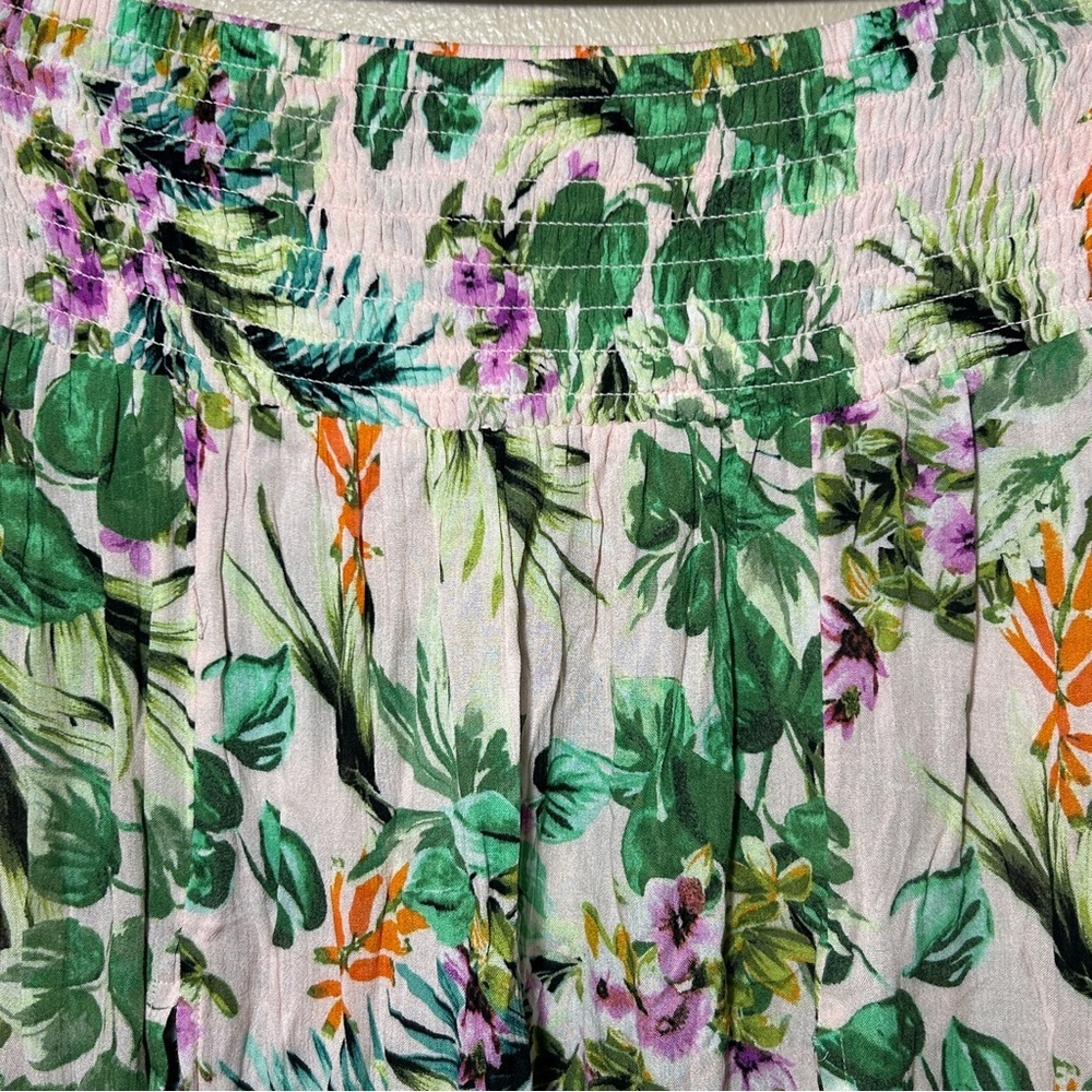 Kona Sol Floral Maxi Skirt - Green and White - Picture 8 of 8